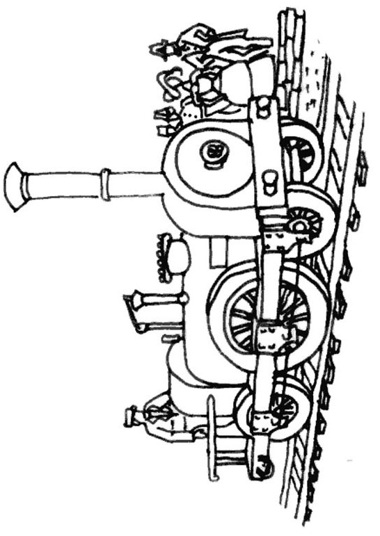 Plansa de colorat cu Tren 48 43